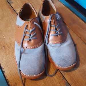 Faux leather and suede boys loafers